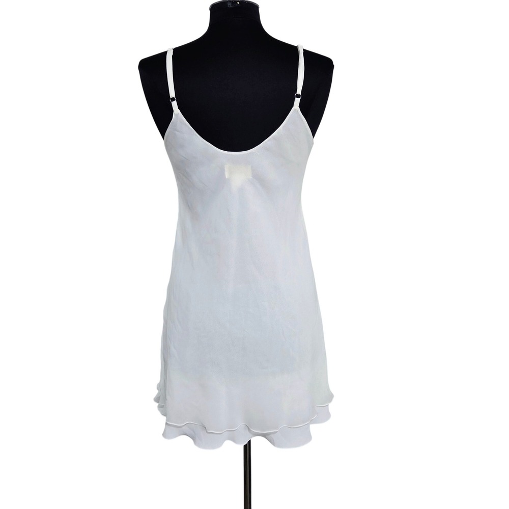 Victorias Secret Vintage Gold Label Floral Embroidered Chiffon Slip Dress Size S - Picture 4 of 9